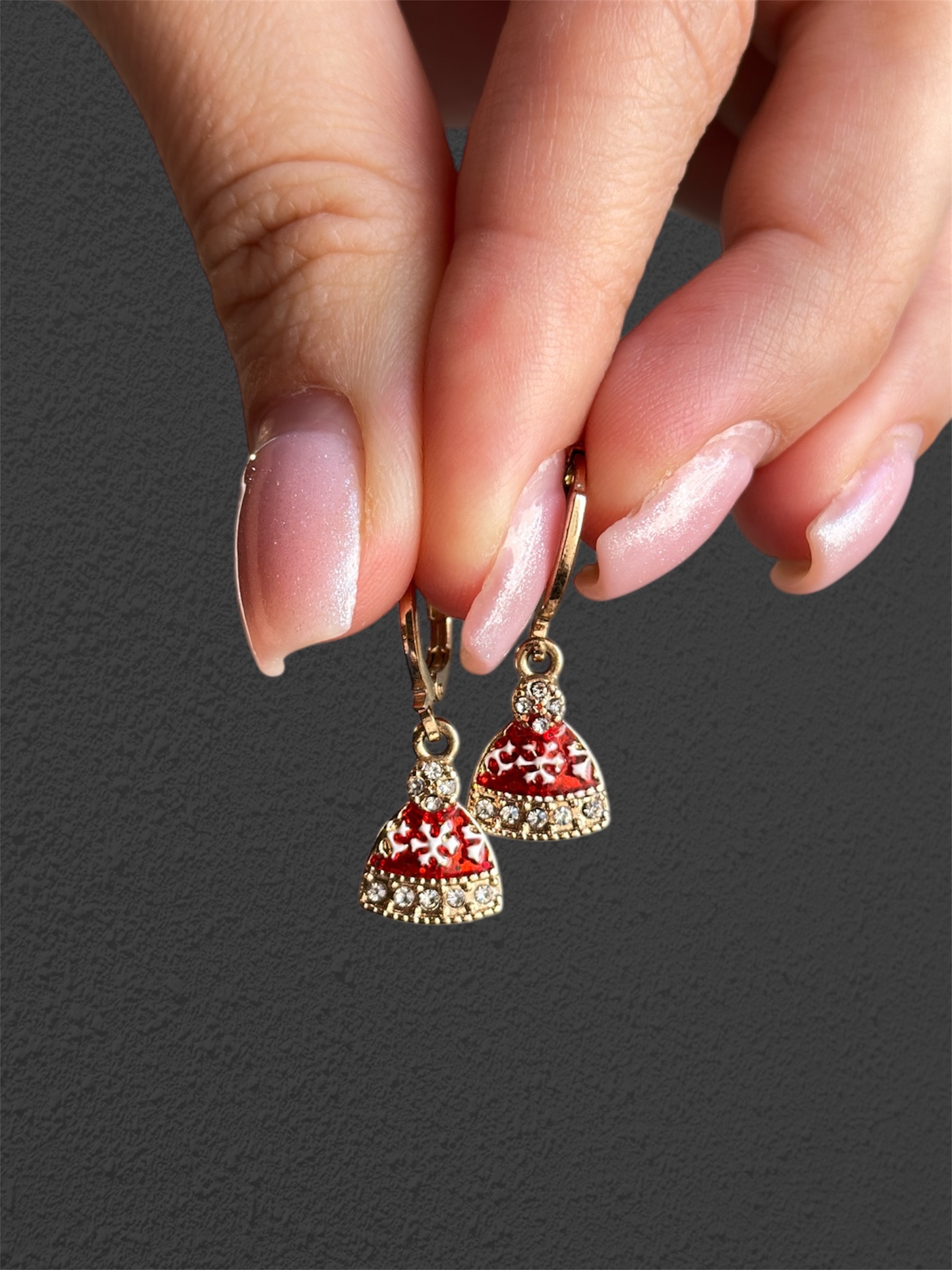گوشواره حلقه ای کلاه کریسمس