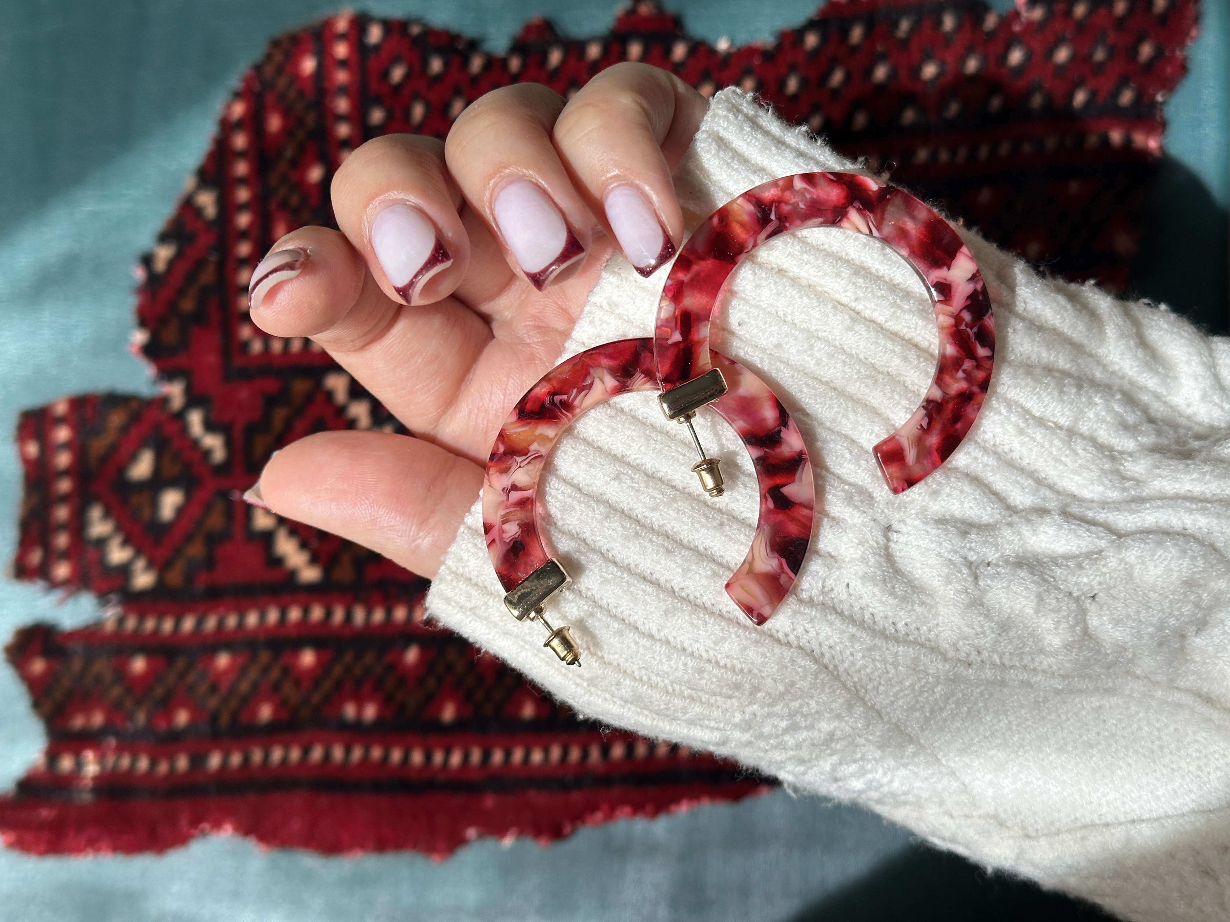 گوشواره رزینی رنگی